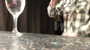 Cumslut Drinking Water before Bed, Selfmade Solo Male Cum Cocktail!