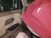 Rod Swift doing some risky stroking in the car in a parking lot