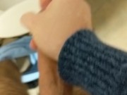 Masturbating Big Cock In Public Bathroom For a Quickie and Cumming A lot!