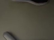 Male Adidas and Black Socks shoeplay at work (Sorry bad lighting)