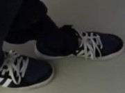 Male Adidas and Black Socks Shoeplay at work