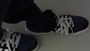 Male Adidas and Black Socks Shoeplay at work