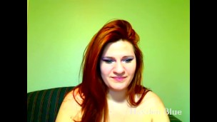 redhead chubby whore finger fucks her big pussy