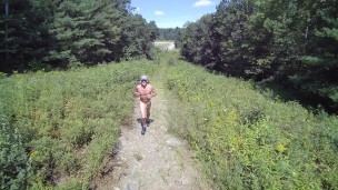 A naked jog with a drone follower