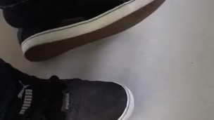 Male Puma and Black Socks Shoeplay at work