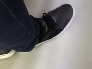 Male Puma and Black Socks Shoeplay at work