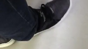 Male Puma and Black Socks Shoeplay at work