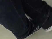 Male Adidas and Black Socks Shoeplay at work