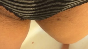 Lazy girls Actually just pee their panties in the shower