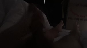 Early Morning stroking my thick hairy rod