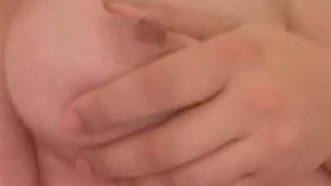 Big Tit Babe playing around in the Shower