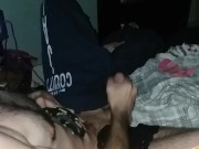 Big cock prisoner escapes and raids women's panties and socks. Caught.