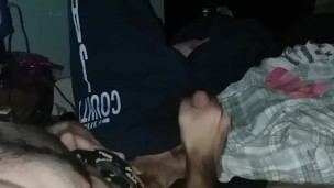 Big cock prisoner escapes and raids women's panties and socks. Caught.