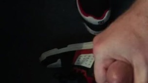Edging my big curved dick and shooting