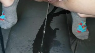 Steamy Car Piss - Got My Socks All Messy Too!