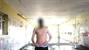 Abandoned Building JERK OFF ** Ripped Underwear **