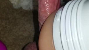 Big dick fucks Elle Brooke asshole fleshlight
