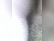 Wet teen pussy gets cummed on by big white dick