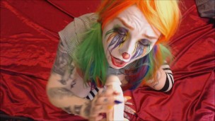 Rainbow Tattooed Clown BJ and HUGE Facial PREVIEW