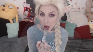 Elsa Frozen Cosplay Glass Toy Spider Gag