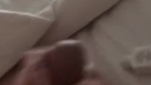 POV Masturbating my big white cock in hotel 3rd cumshot of morning.