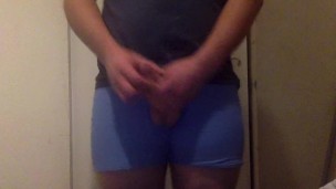 Small uncut cock jerk off tease in sweats