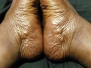 Oiled bbw sweaty soles