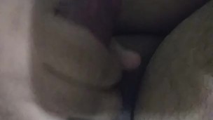 Horny chubby fat guy shows ass and cums in chest
