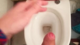 Just a cumshot over the toilet bowl