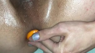 Fruit In Ass: 2 Cuties in 1 ass