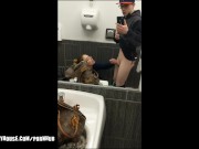 Public Bathroom Blowjob Ends with Huge Spray Facial Cumshot - Heather Kane 14/16