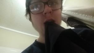 trying to see how far sissies dildo will go in my tight ass