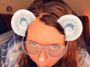 Snapchat Smiling Redhead in Glasses Sucking Cock till CIM POV 12/16