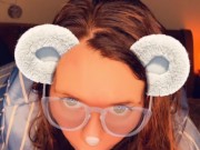 Snapchat Smiling Redhead in Glasses Sucking Cock till CIM POV 14/16