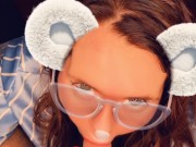 Snapchat Smiling Redhead in Glasses Sucking Cock till CIM POV 5/16