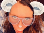 Snapchat Smiling Redhead in Glasses Sucking Cock till CIM POV 7/16