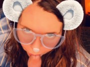 Snapchat Smiling Redhead in Glasses Sucking Cock till CIM POV 9/16