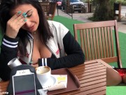 Public female orgasm interactive toy beautiful face agony torture 4/16