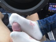 FOOTJOB and SOCKJOB and HandJob IN CAR
