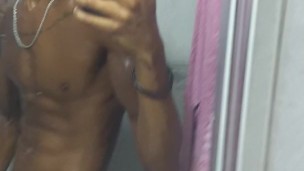 Horny cumshot after gym