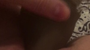 Fucking myself with a big black dildo