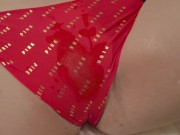 Rub my Hairy Ginger Bush and Cum in My Red Panties so I Pull them Up & Wear 16/16