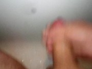 Cumshot solo in bathroom