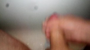 Cumshot solo in bathroom