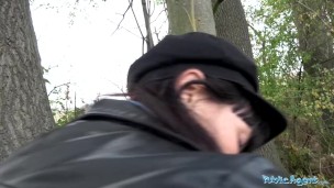 Public Agent Mouthful of cum and fuck for sexy brunette babe Sasha Colibri