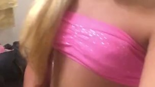 Cute CD Plays With Herself Through Her Panties