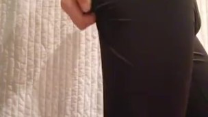 Wearing yoga pants