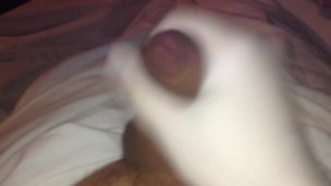 Masturbating my dick with lubricant in medical gloves and cumming