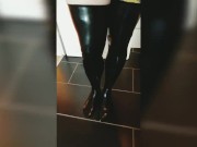 Black latex stockings
