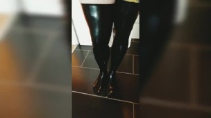 Black latex stockings